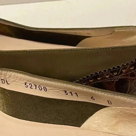 Salvatore Ferragamo crocodile flat Brown and Green size 6 - Picture 7 of 15